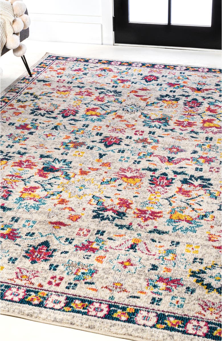 JONATHAN Y Modern Persian Boho Floral Area Rug, Alternate, color, Beige/Multi