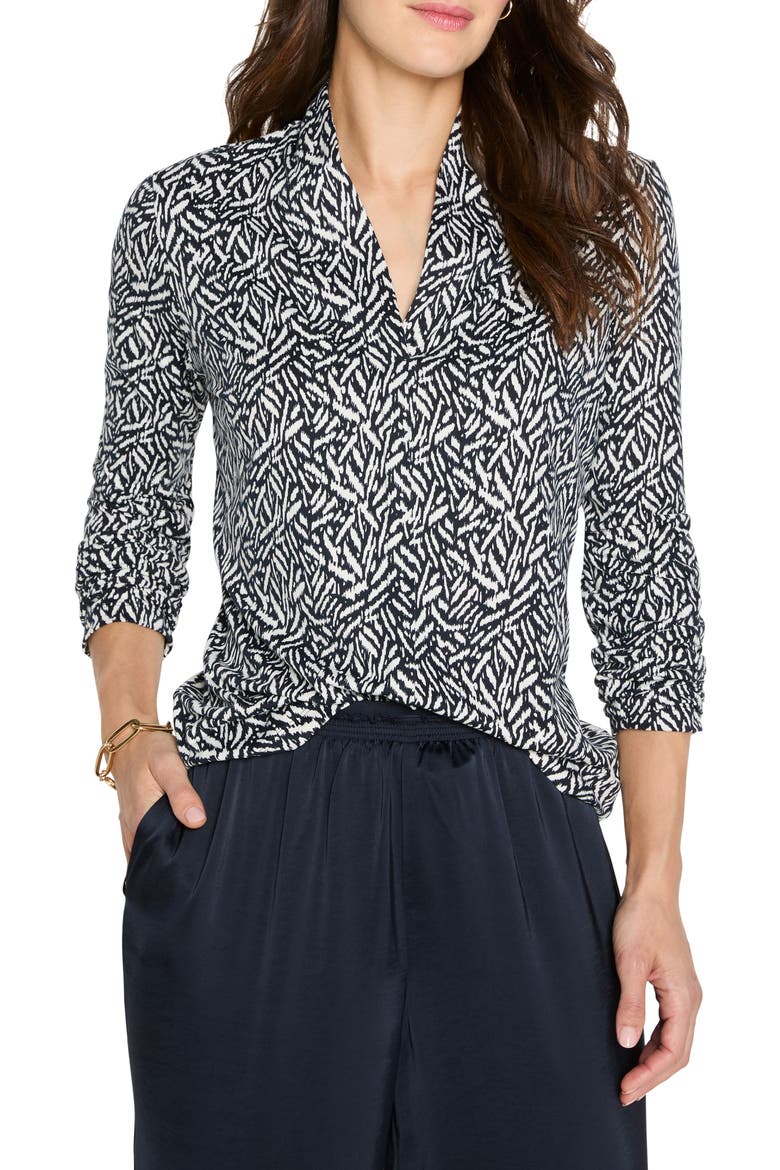 Geo Toss Knit Top, Main, color, INDIGO MULTI