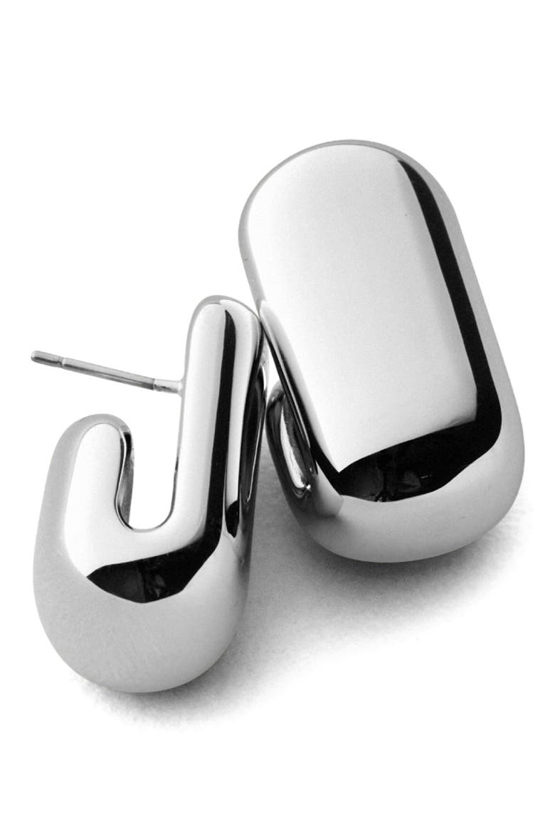 Leon Hoop Earrings, Alternate, color, HIGH POLISH SILVER
