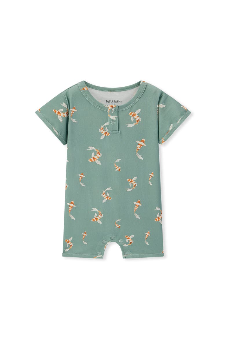 Cotton Stretch Shortall, Main, color, Swimming Koi