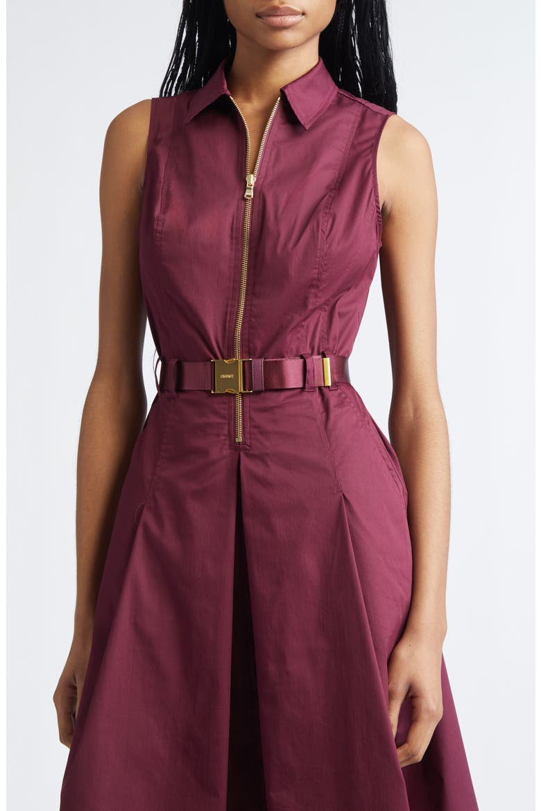 Kylo Belted Cotton Blend Shirtdress, Alternate, color, DARK PORT