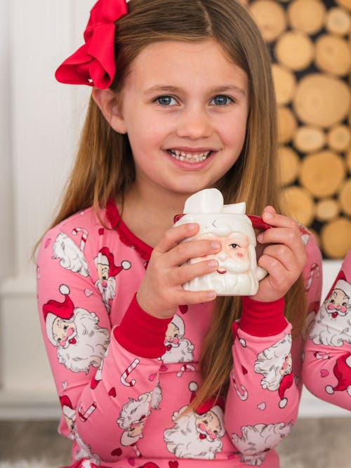 Rufflebutts Modal Blend Ruffle Long Sleeve Pajama Set In Pink