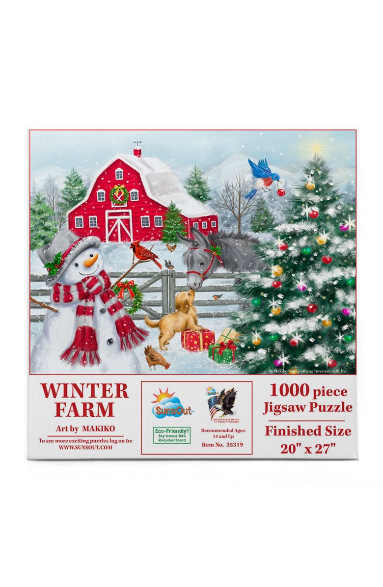 Sunsout Winter Farm 1000 piece Jigsaw Puzzle for Adults, Alternate, color, Multicolor