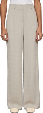 Lafayette 148 New York Clark Grid Plaid Crepe Wide Leg Pants
