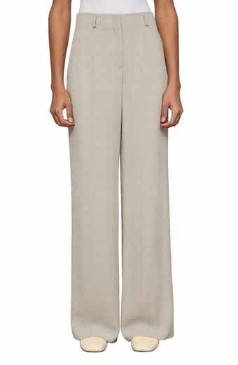 Clark Grid Plaid Crepe Wide Leg Pants