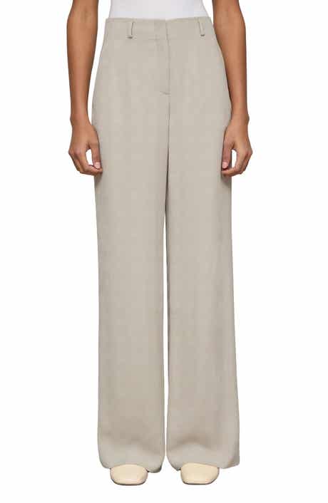 Clark Grid Plaid Crepe Wide Leg Pants