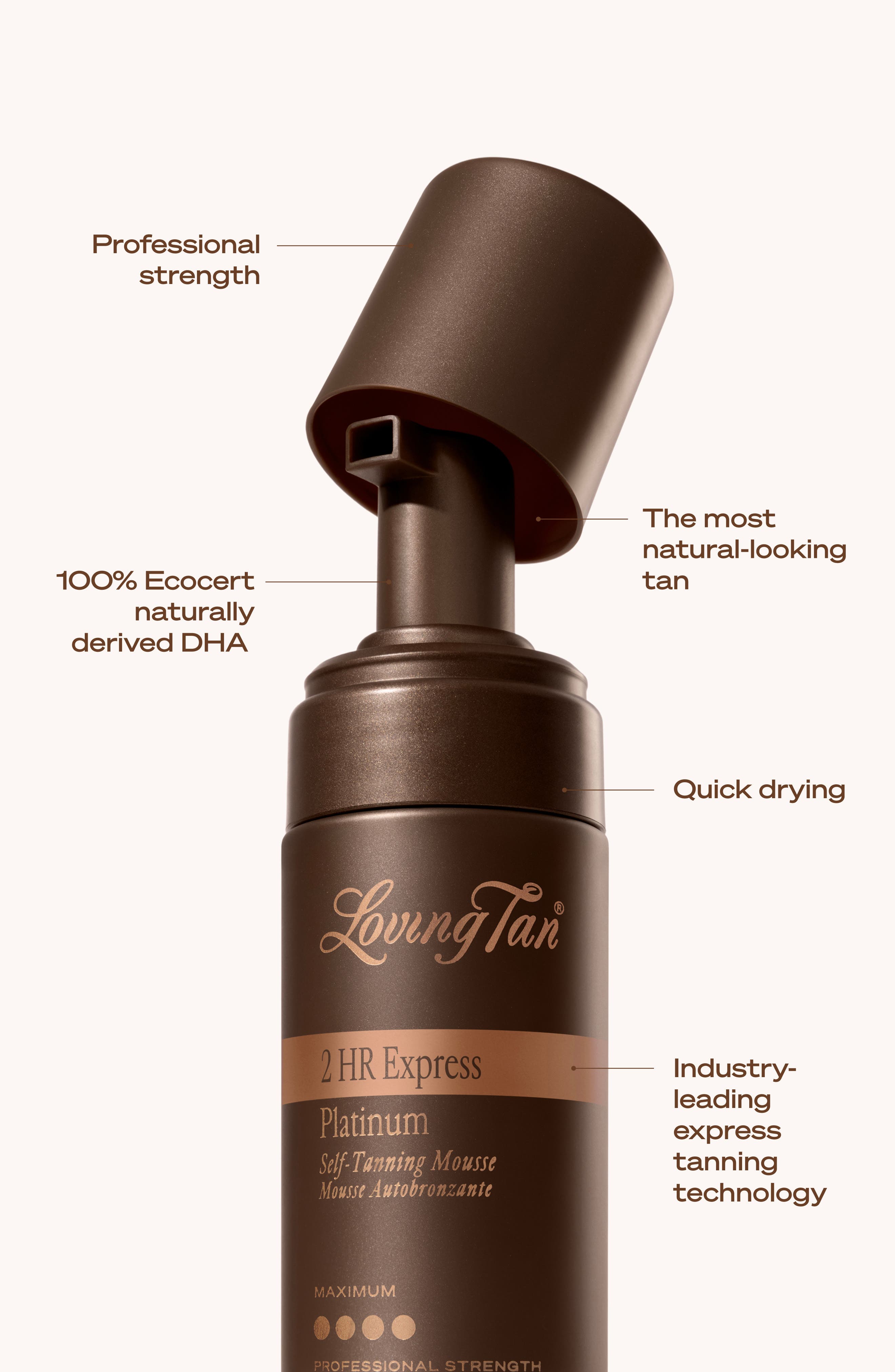 tan luxe melanotan 2 2HR Express Platinum Self-Tanning Mousse DIETARY:Gluten Free