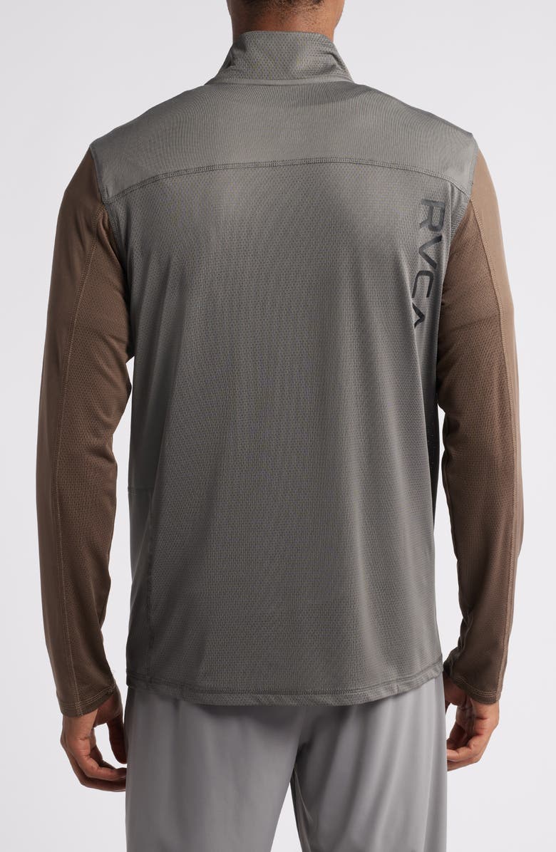 RVCA Recycled Polyester Blend Quarter Zip Pullover, Alternate, color, Graphite