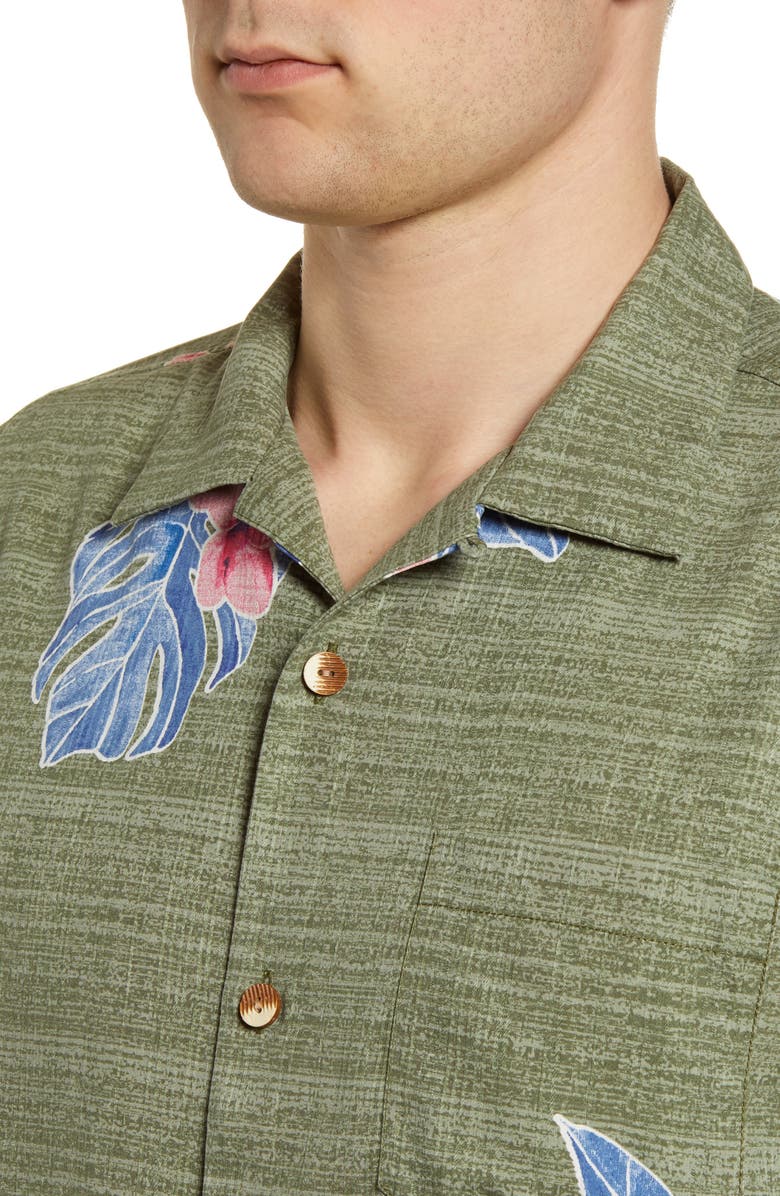 Tommy Bahama Blooms Adrift Short Sleeve Silk Blend Button-Up Camp Shirt, Alternate, color, 