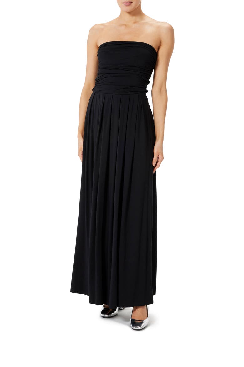 Dionne Strapless Maxi Dress, Main, color, BLACK