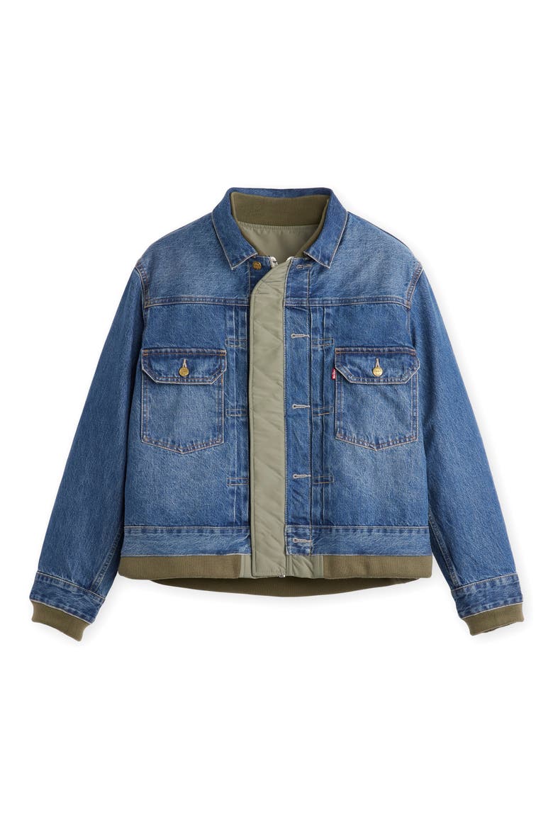 Gender Inclusive Levi's® Denim x Nylon Twill Reversible Jacket, Main, color, BLUE/ KHAKI