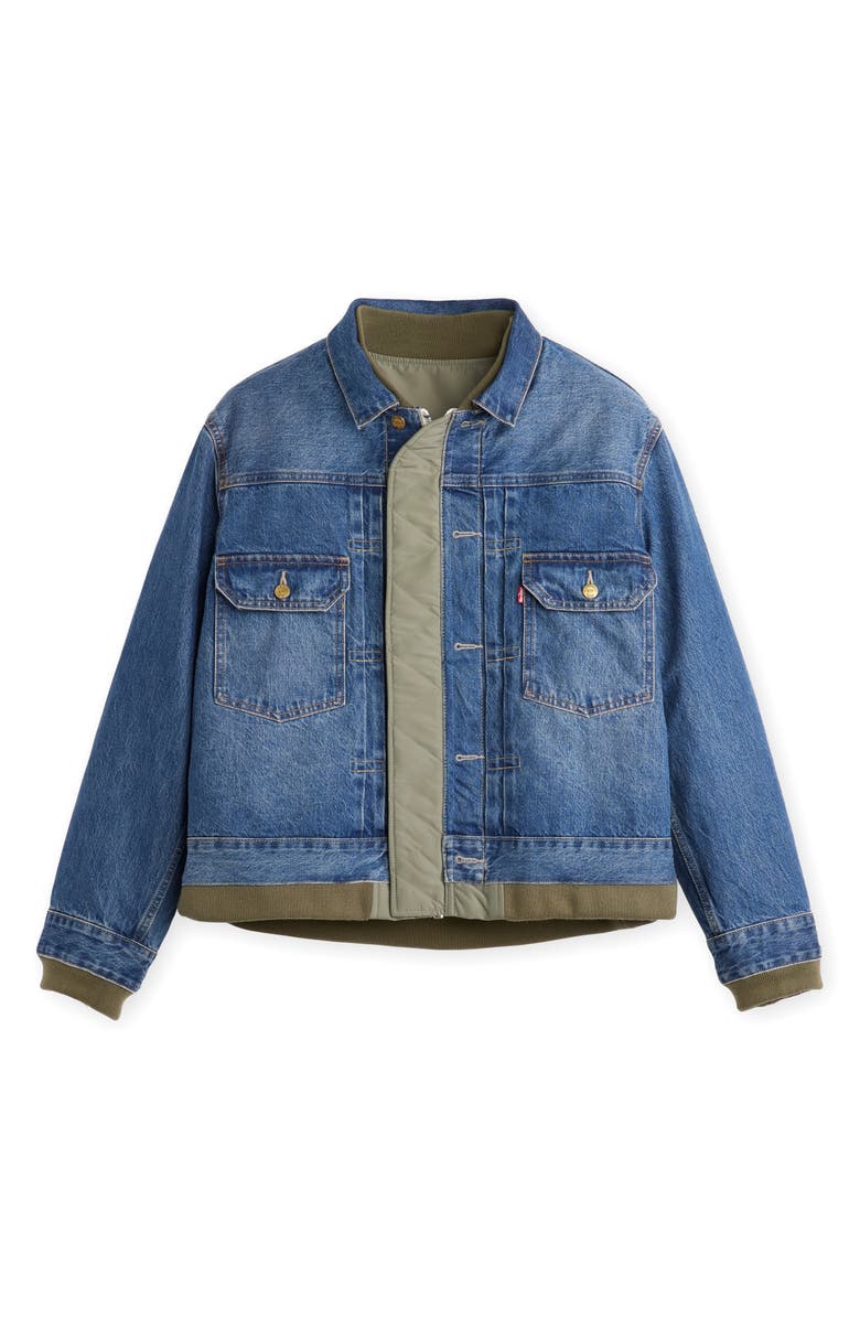 Sacai Gender Inclusive Levi's<sup>®</sup> Denim x Nylon Twill Reversible Jacket, Main, color, 