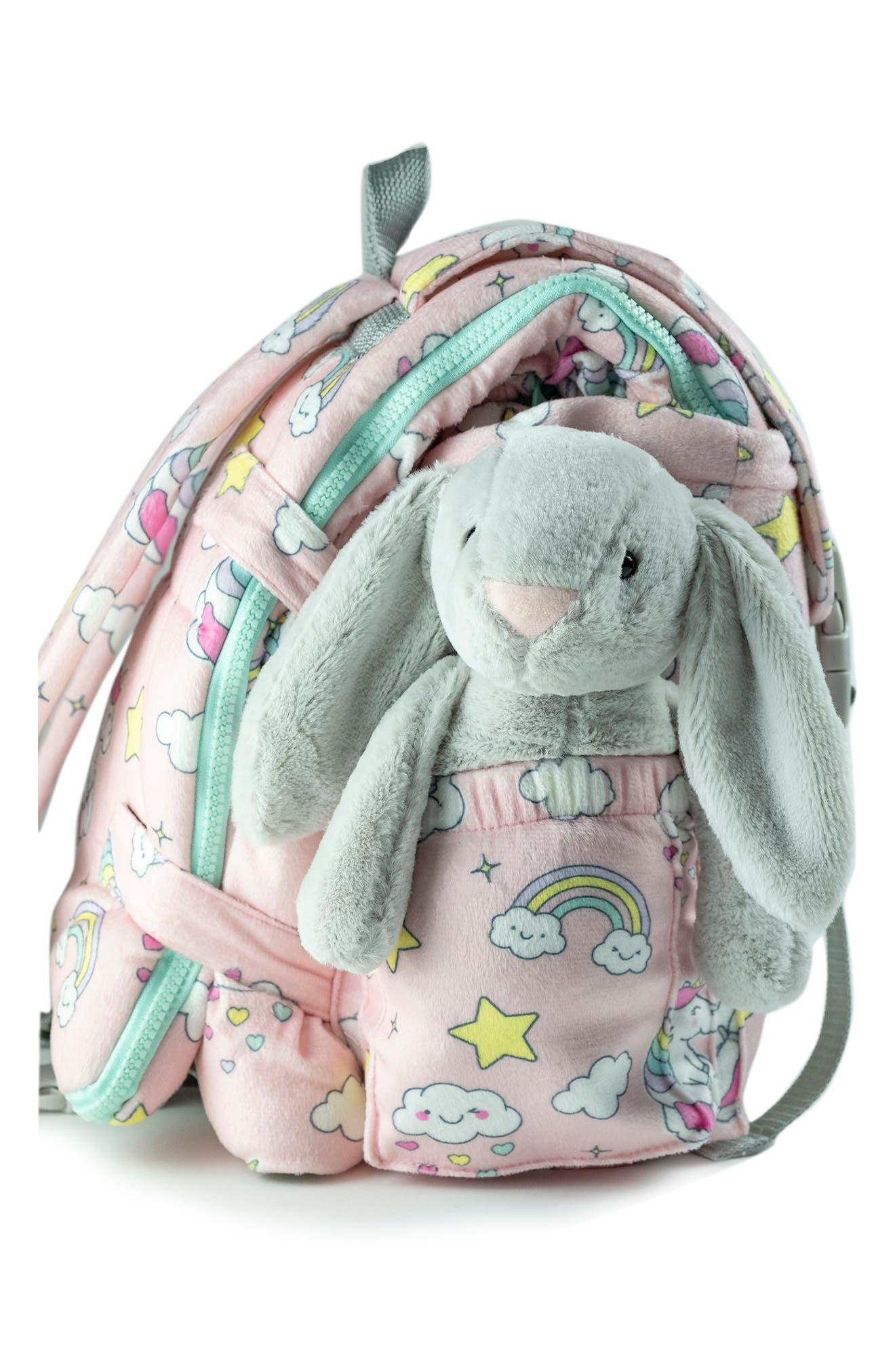 Kids' Sleep-n-Pack Unicorn Print Sleeping Bag Backpack, Alternate, color, UNICORN DOODLE MULTI-PRINT
