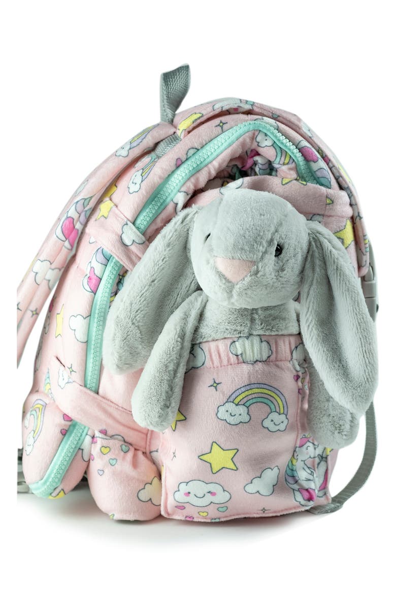 mimish Kids' Sleep-n-Pack Unicorn Print Sleeping Bag Backpack, Alternate, color, Unicorn Doodle Multi-Print