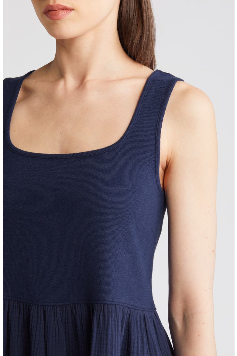 Mixed Media Tank Dress, Alternate, color, DARK NIGHTFALL