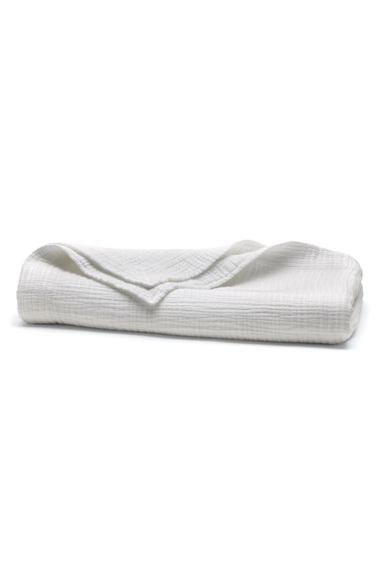 Boll & Branch Dream Throw Blanket, Main, color, White