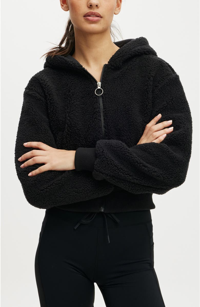 COTTON ON BODY Women's Active Hooded Soft Fleece Zip Through Jacket, Main, color, 