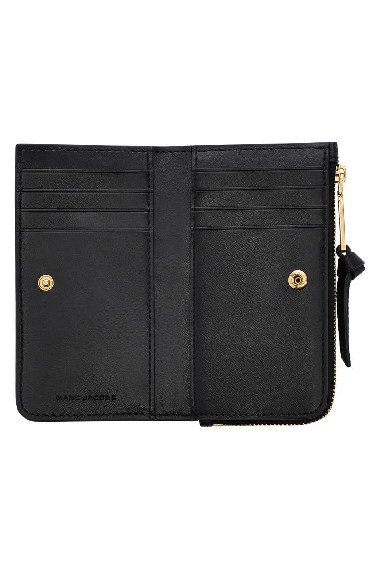 The Medium Flat Leather Wallet, Alternate, color, BLACK