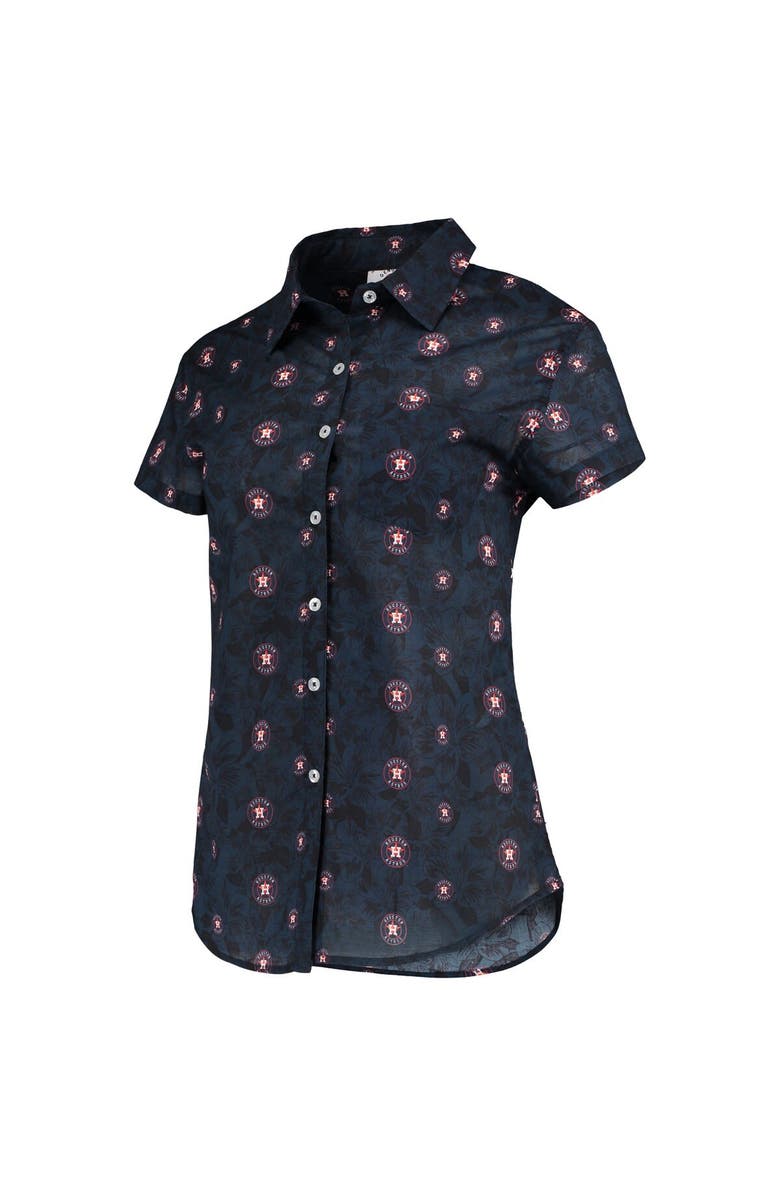 FOCO Women's FOCO Navy Houston Astros Floral Button Up Shirt, Alternate, color, Navy