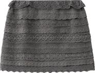 MANGO TEEN Crochet Tiered Ruffle Trim Miniskirt
