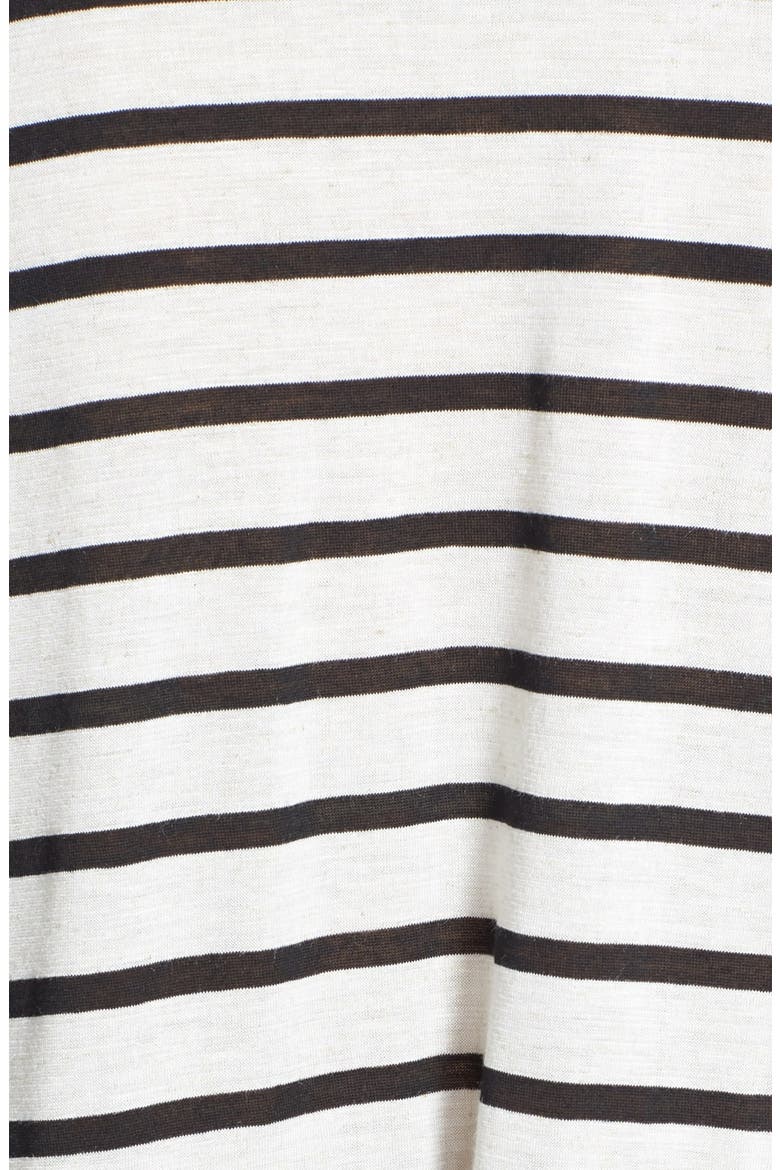 Stripe Peplum Pullover, Alternate, color, BLACK/ OATMEAL