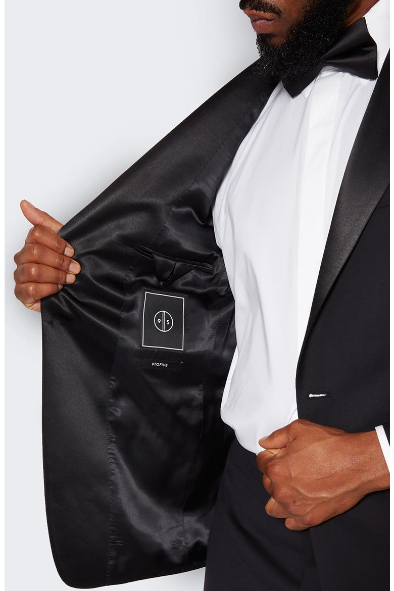Shawl Lapel Solid Wool Dinner Jacket, Alternate, color, BLACK