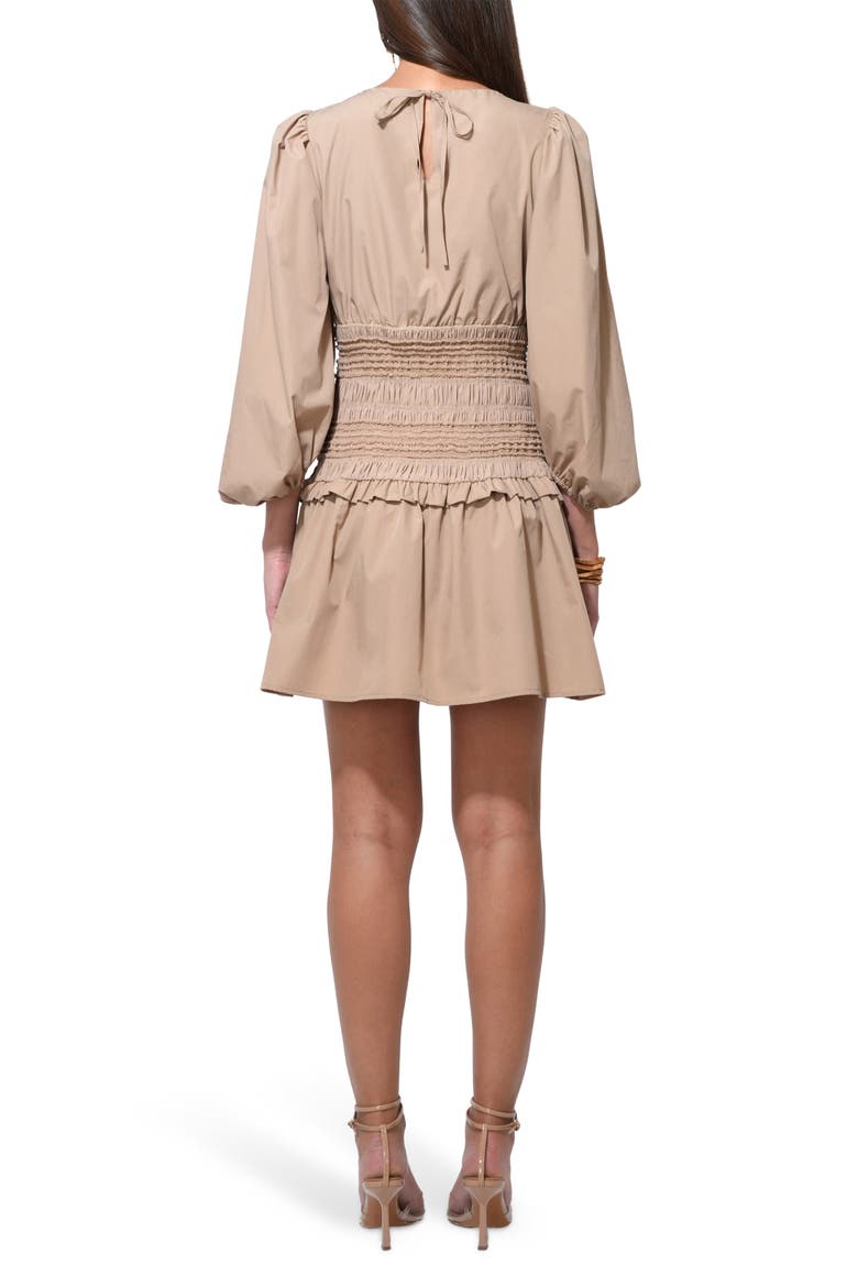 Nola Long Sleeve Minidress, Alternate, color, MOCHA