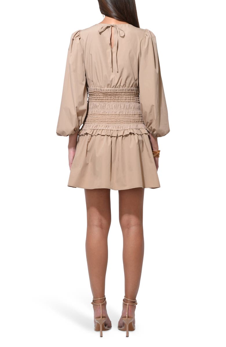 Adelyn Rae Nola Long Sleeve Minidress, Alternate, color, Mocha