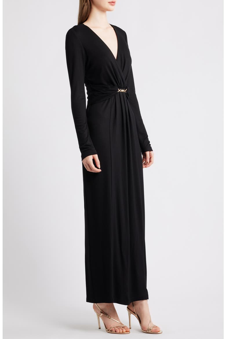 halogen plisse long sleeve dress Pleated Satin Long-Sleeve Dress in Vince Products Women