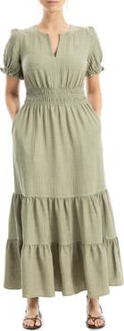 MAX STUDIO Tiered Crepe Maxi Dress