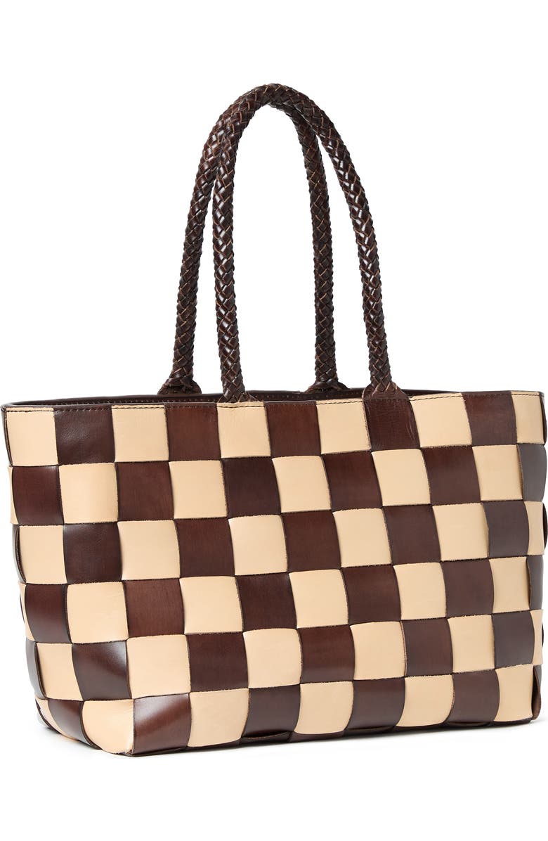 Loeffler Randall Klara Woven Leather Tote, Alternate, color, Brown/ Butter