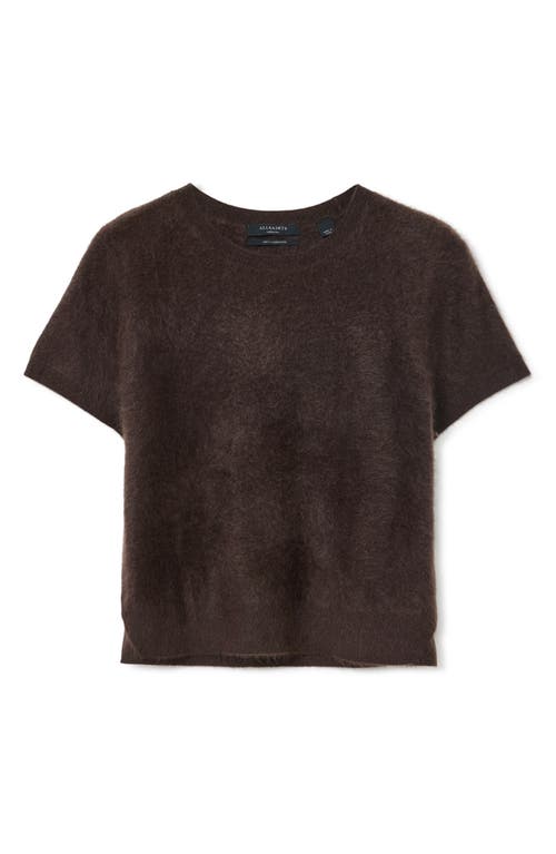 Allsaints Rebel Short Sleeve Cashmere Sweater In Brown