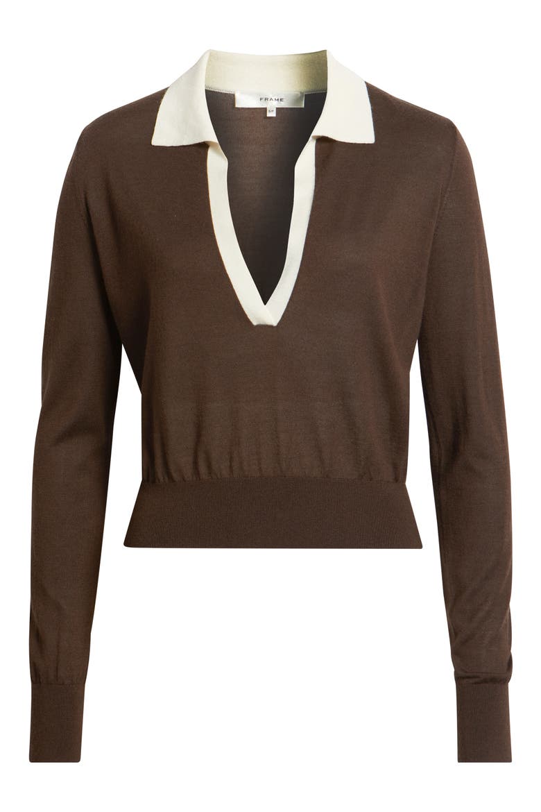 The Two Tone Cashmere & Silk Blend Polo Sweater, Alternate, color, COFFEE MULTI