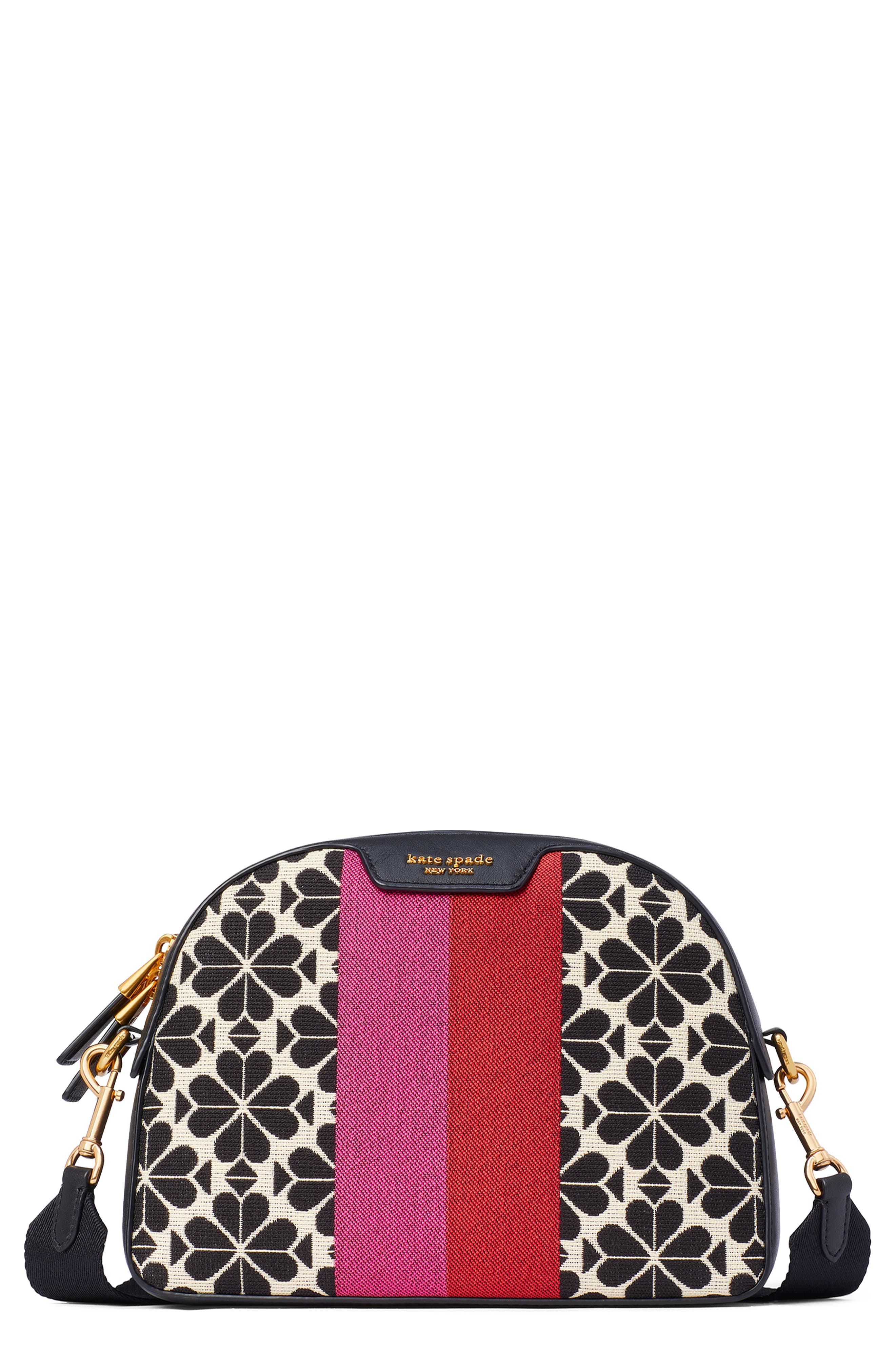 Kate Spade New York spade flower jacquard stripe crossbody bag, Main, color, 