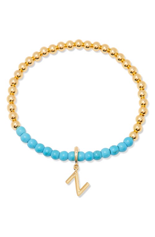Brook & York Brook And York Bennett Inital Turquoise Beaded Bracelet