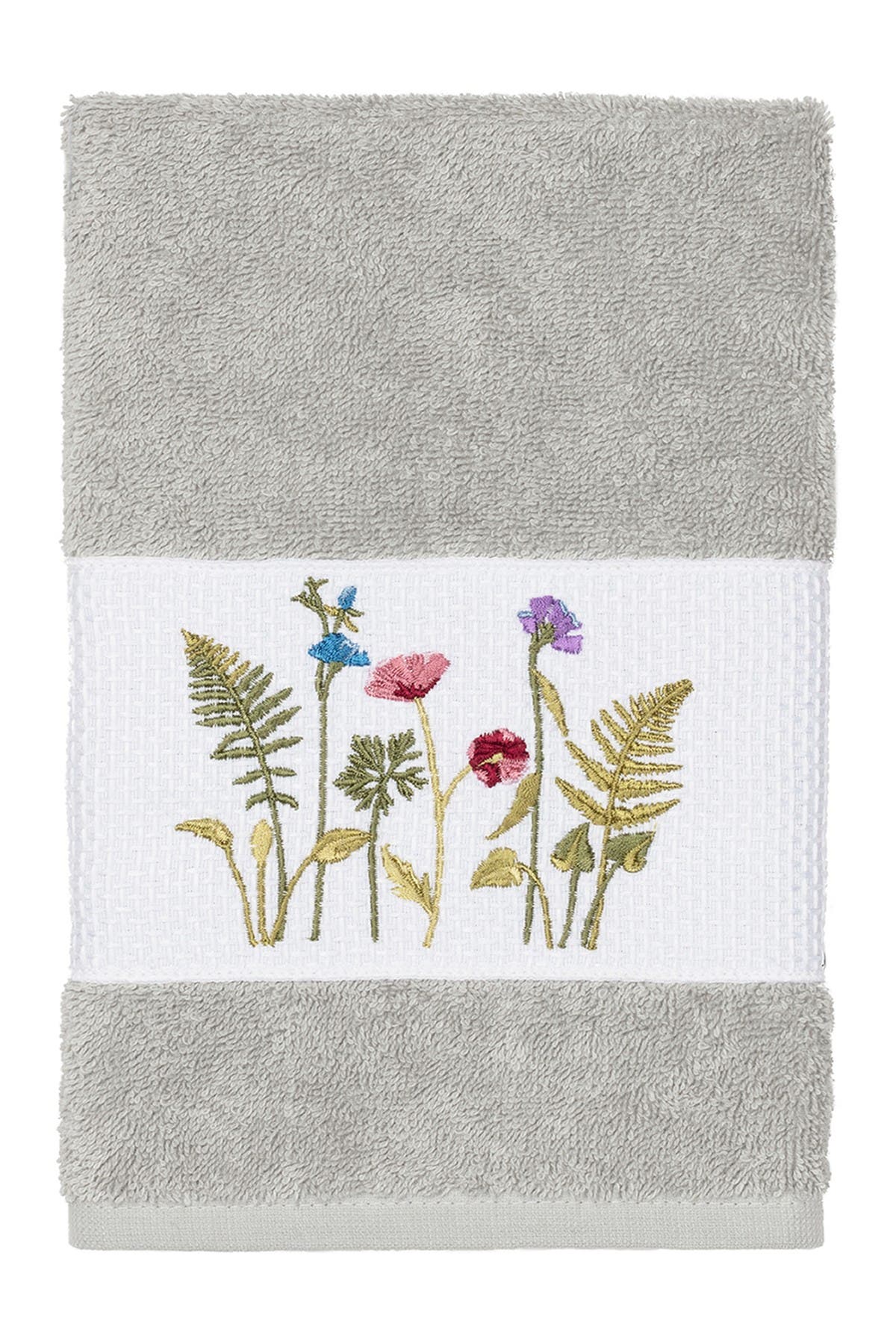 Linum Home Textiles Serenity Embellished Hand Towel - Light Grey