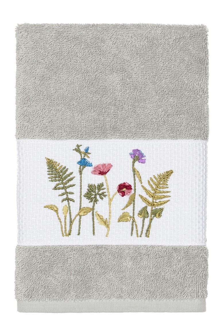 Serenity Embellished Hand Towel - Light Grey, Main, color, LIGHT GREY