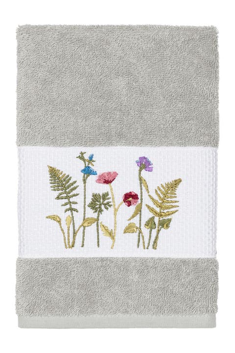 Serenity Embellished Hand Towel - Light Grey