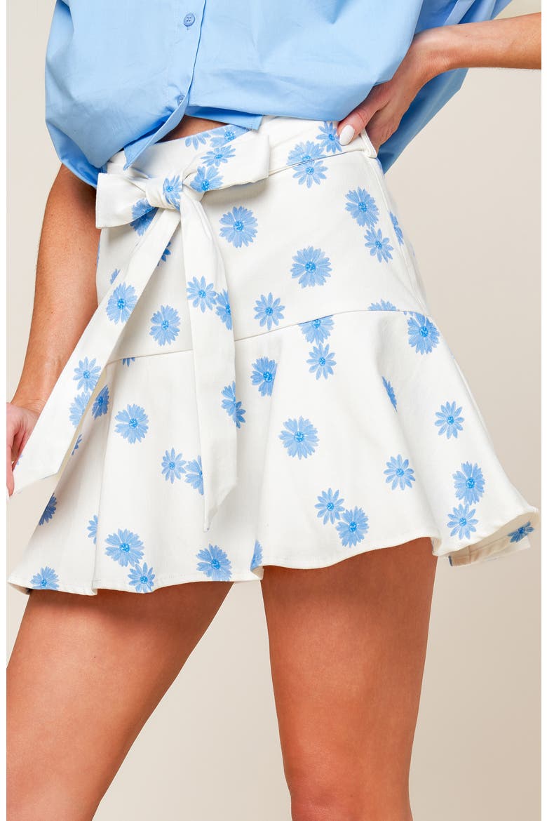Bow Belt Skort, Alternate, color, WHITE BLUE