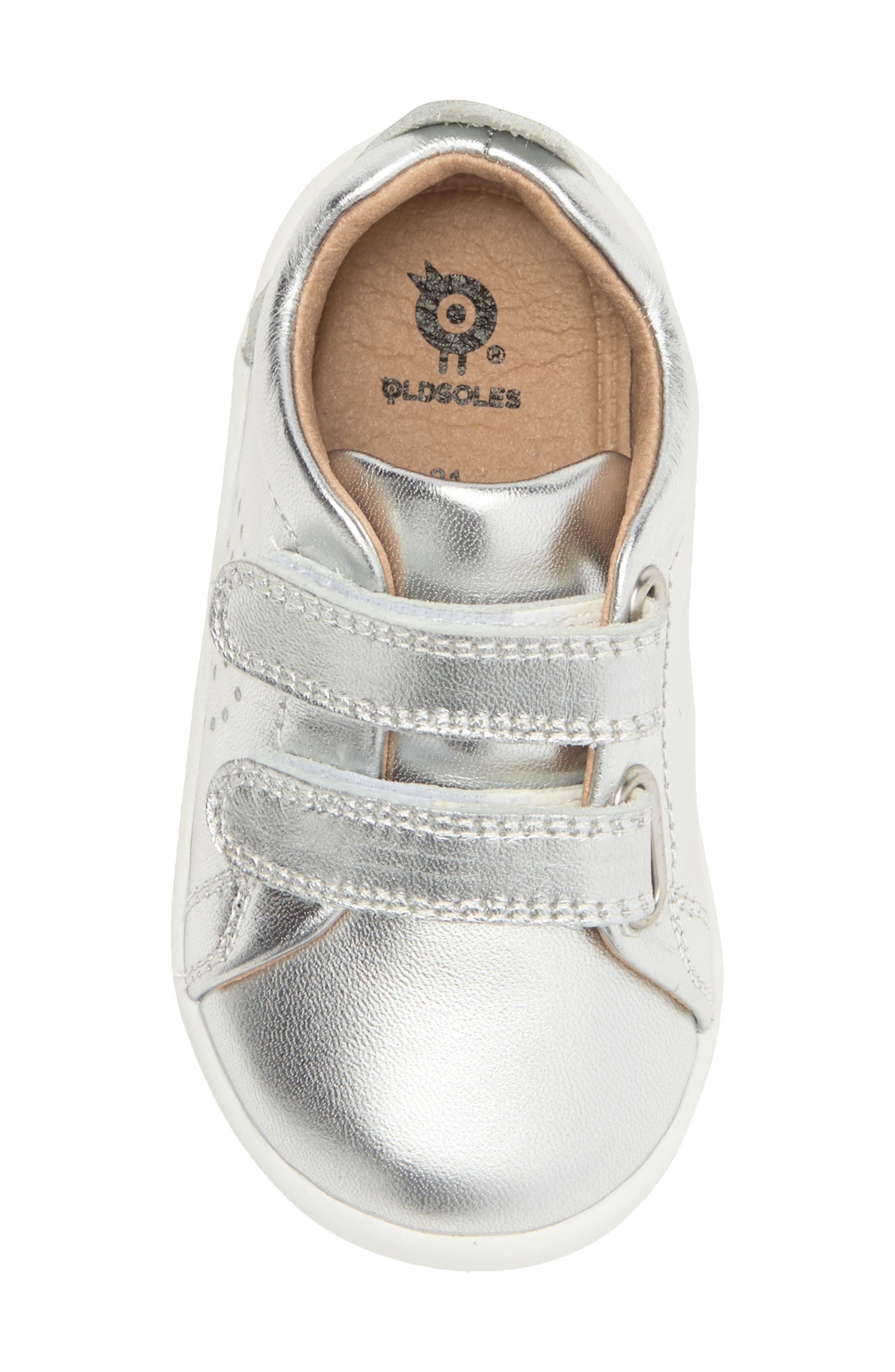 OLD SOLES Kids' Metallic Leather Sneaker, Alternate, color, Silver