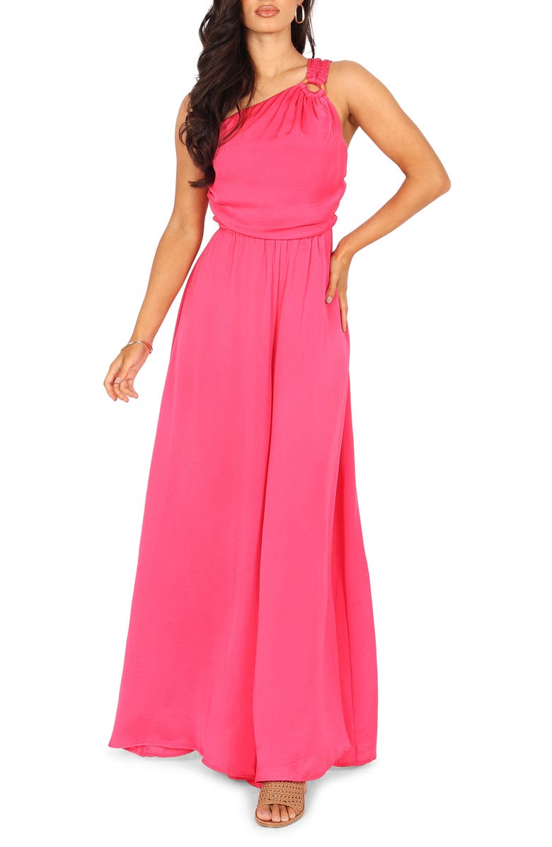 Petal & Pup Sunada One-Shoulder Jumpsuit, Main, color, Fuchsia