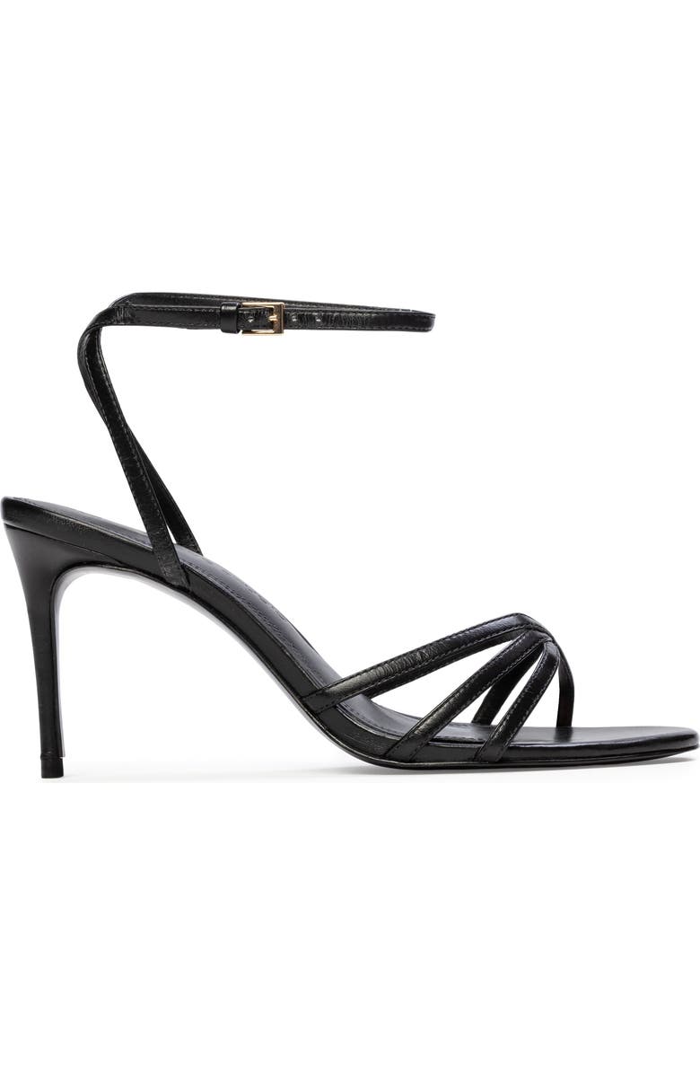 BLACK SUEDE STUDIO Olie 80 Sandal, Main, color, Black Leather