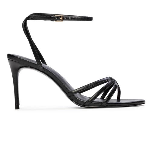 BLACK SUEDE STUDIO Olie 80 Sandal in Black Leather at Nordstrom, Size 35