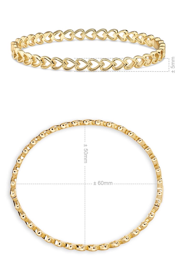 Open Heart Bangle Bracelet, Alternate, color, GOLD
