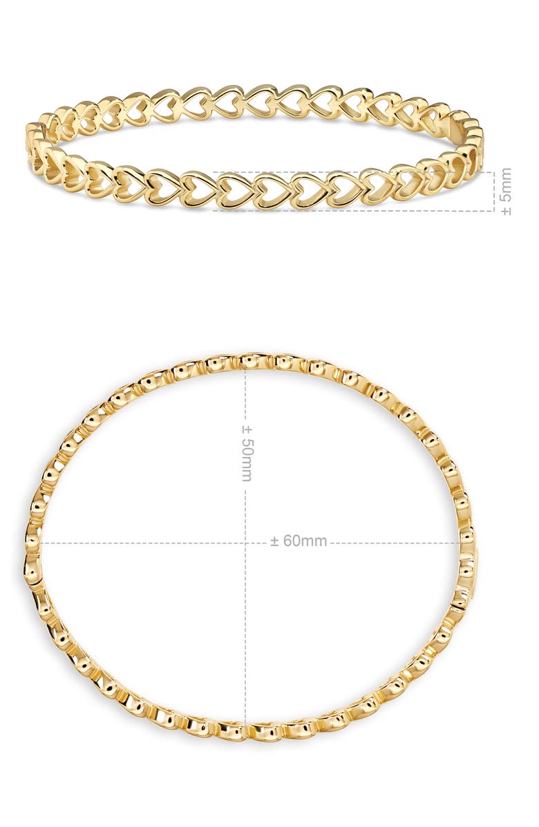 DEVATA Open Heart Bangle Bracelet, Alternate, color, Gold