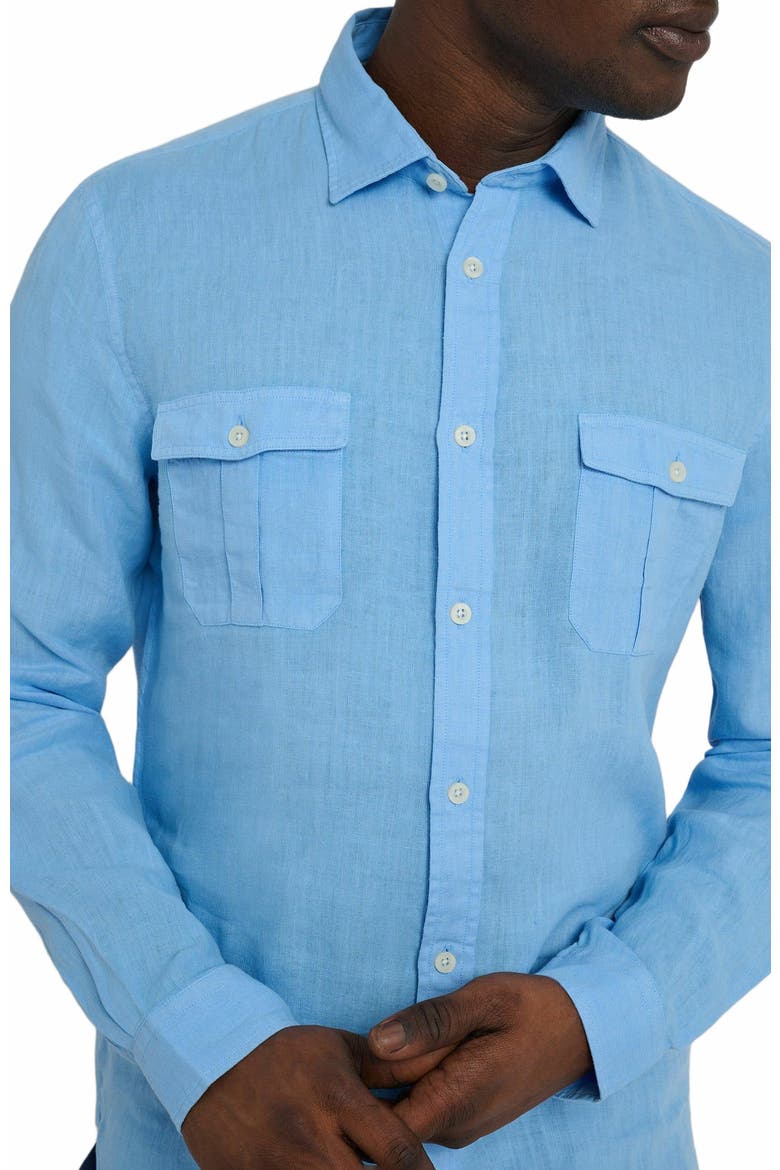Garment Dye Linen Standard Fit Shirt, Alternate, color, LIGHT BLUE