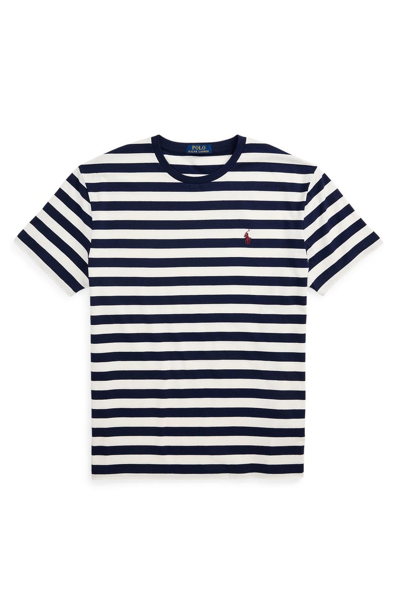 Polo Ralph Lauren Classic Fit Stripe Cotton T-Shirt, Alternate, color, White/ Cruise Navy