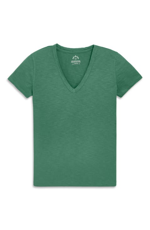 Adult Classic Slub V-Neck Tee (Women's Fit)