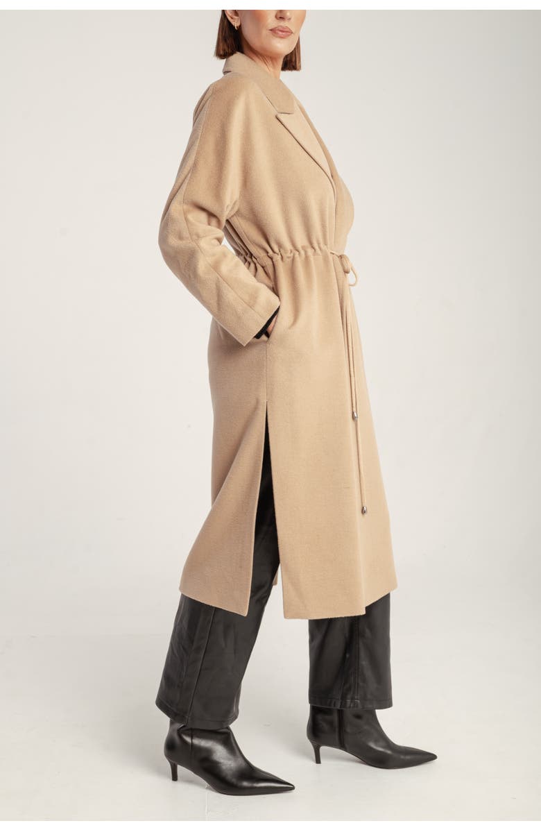 1982 Cashmere Tie Waist Lapel Coat, Alternate, color, Yellow Camel