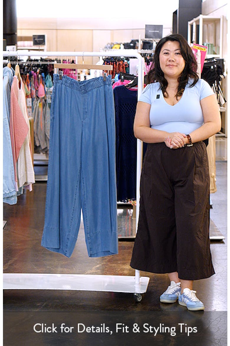 Cinch Waist Wide Leg Denim Pants video